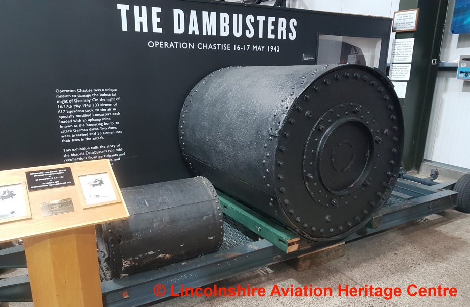 Lincolnshire Aviation Heritage Centre has an Upkeep (right) and the smaller core of a Highball (left)